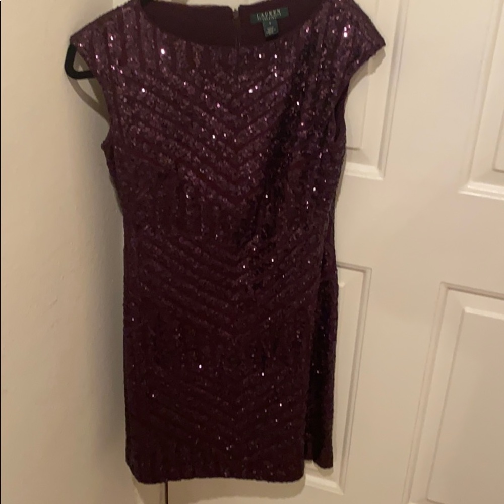 Worn once  purple sequin Ralph Lauren Dress